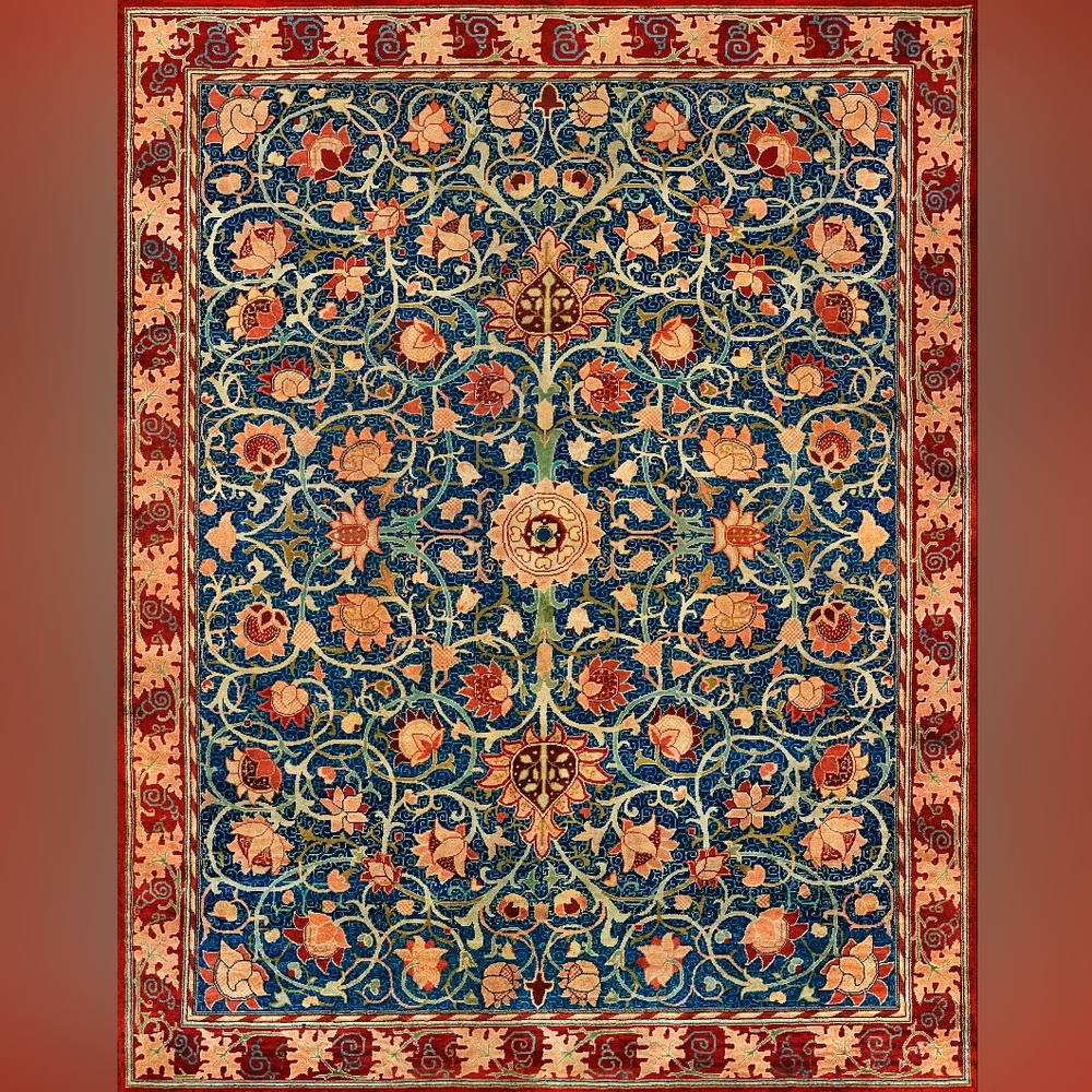 William Morris's Holland Park Carpet (1834-1896). Famous pattern original from T